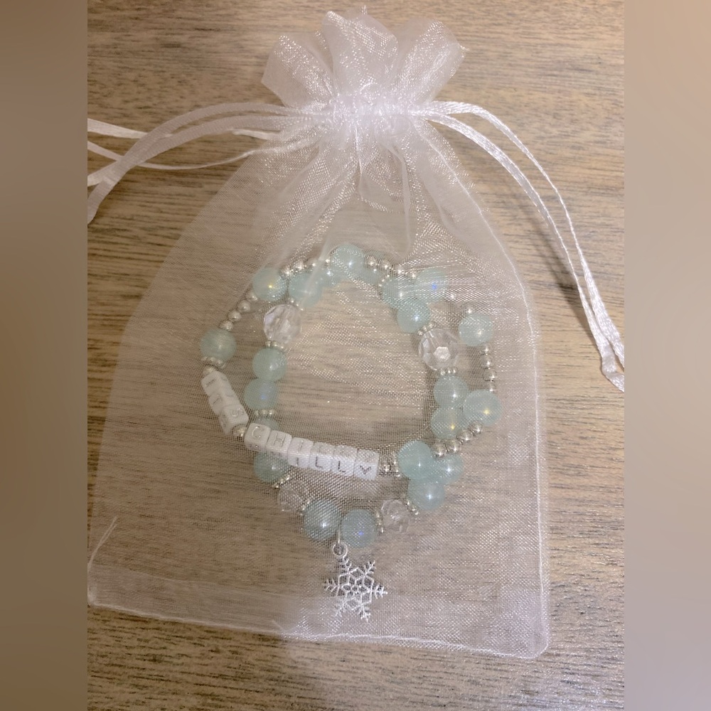 Christmas bracelet! Snowflake and it’s chilly letters